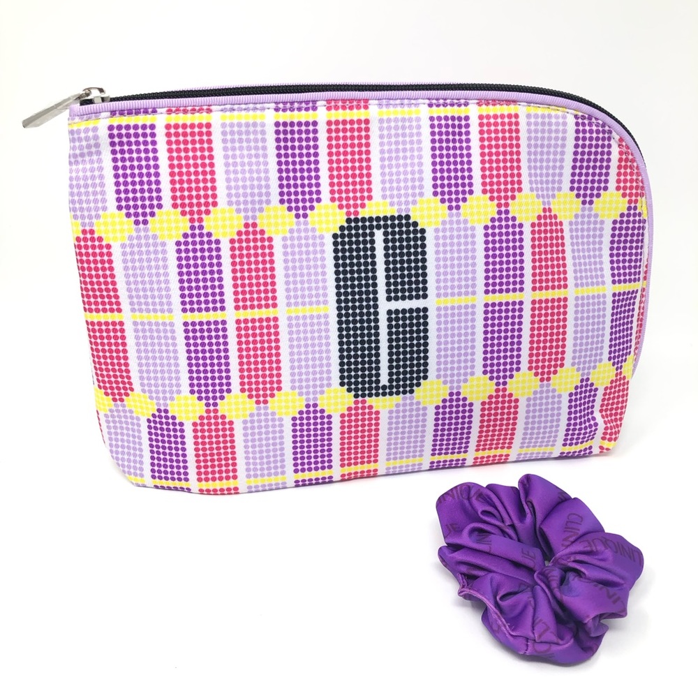 Clinique Purple Makeup Bag + Hair Scrunchie
